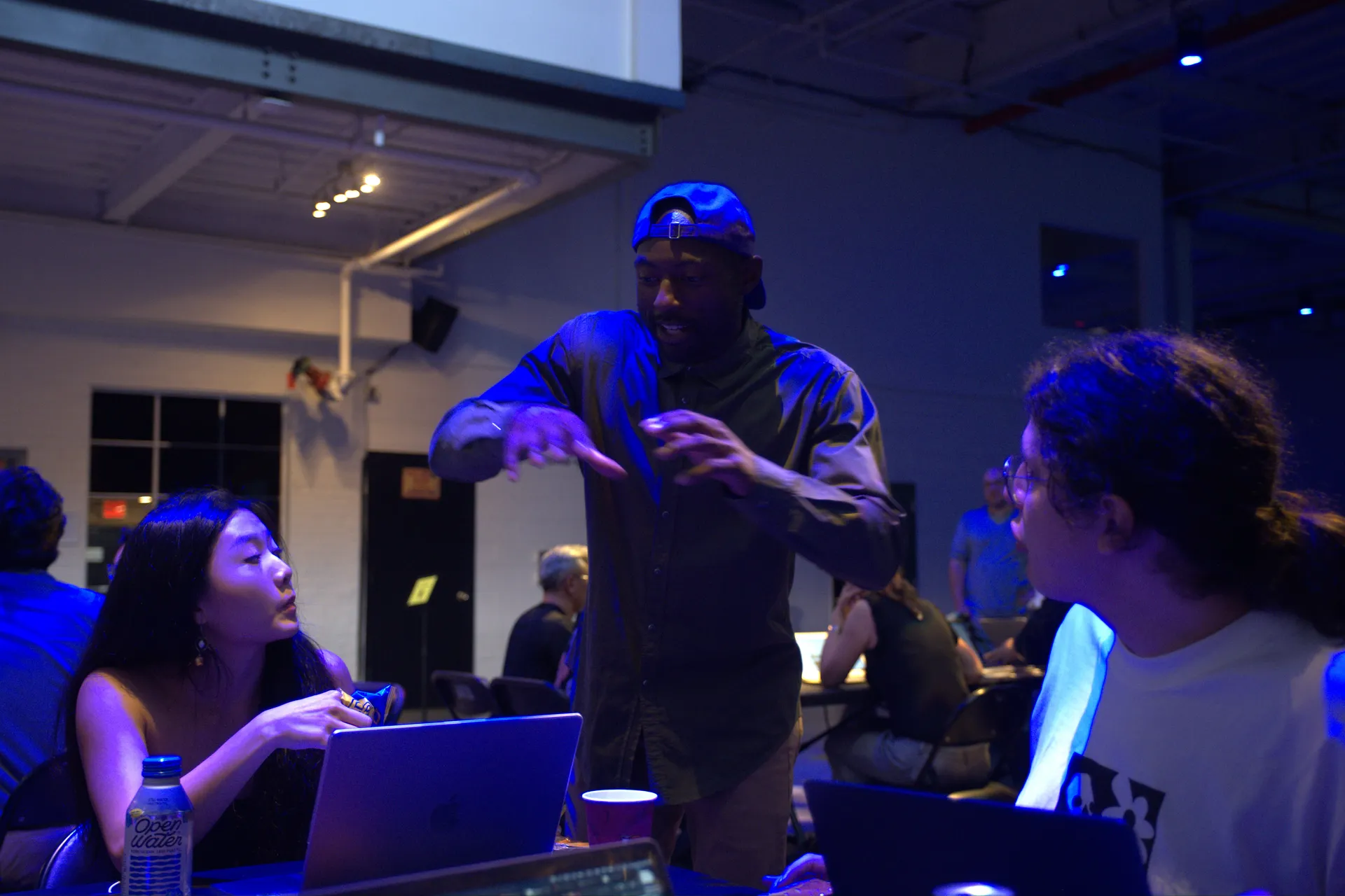 Production team on set